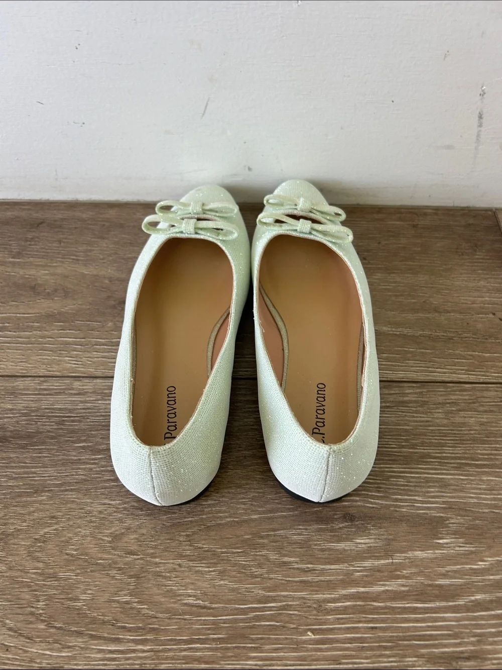 C.Paravano Mint Green Bow Ballet Flats size 37